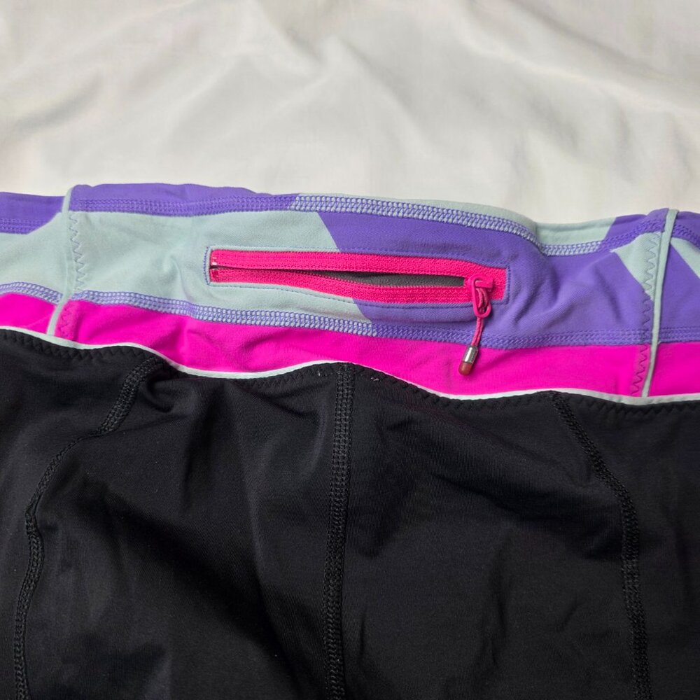 Lululemon Multicolor Waistband Black Leggings - Picture 4 of 5